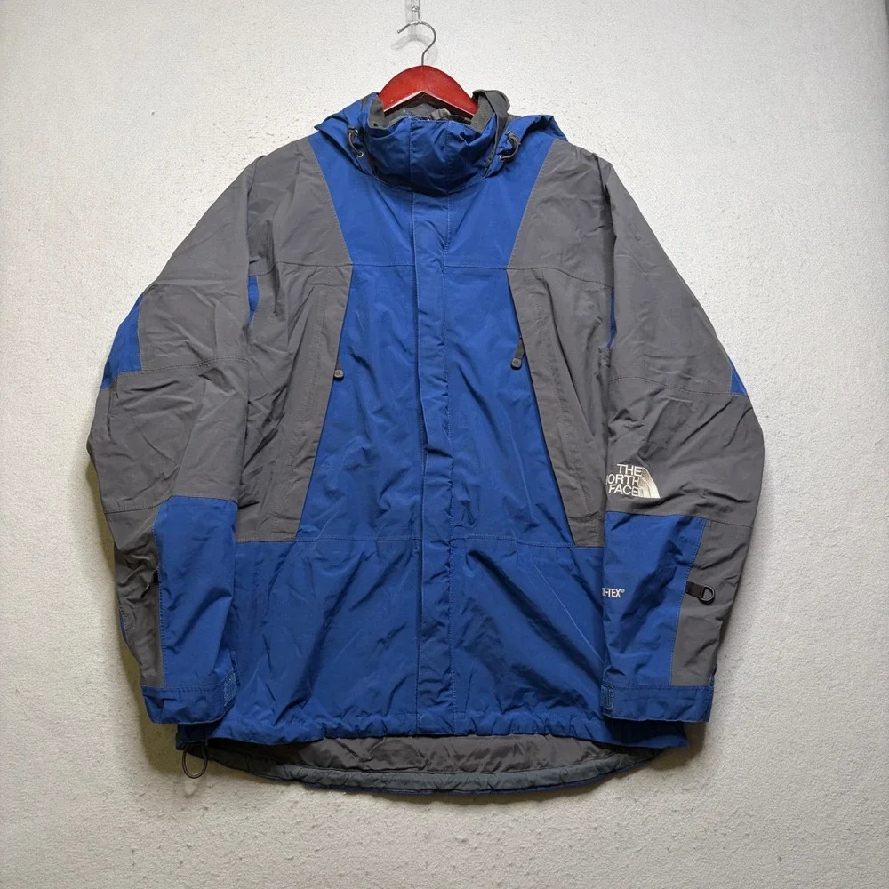 The North Face Mountain Jacket Mens M Blue Gore-Tex Vintage 90s Waterproof Shell